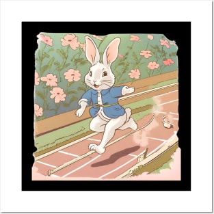 Angora Rabbit Athlete in the Track and Field Coach Marathon Game Posters and Art